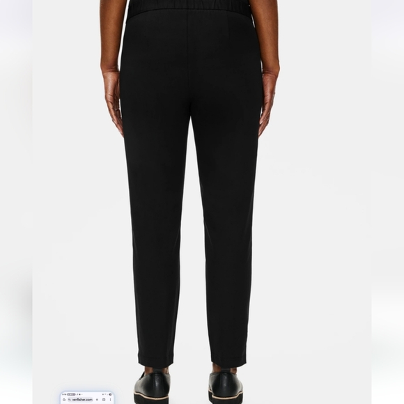 Eileen Fisher Organic Cotton Spandex  Slim Ankle Pant Slits Black - Picture 2 of 12